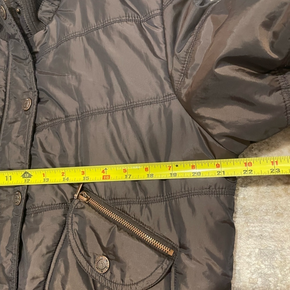 Giacca Winter Puffer Coat Jacket Size Large Goldish Brown Color No Hood Y2K - Picture 11 of 12